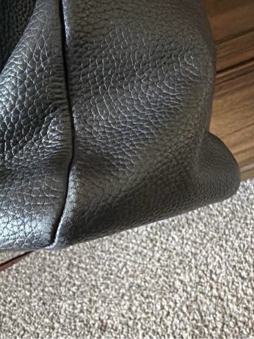 Marc by Marc Jacobs Black Pebbled Leather Hobo with Brown Strap Accents - Picture 3 of 5